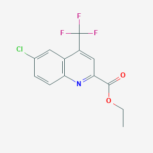 molecular formula C13H9ClF3NO2 B3046668 Ethyl 6-chloro-4-(trifluoromethyl)quinoline-2-carboxylate CAS No. 1263386-32-8