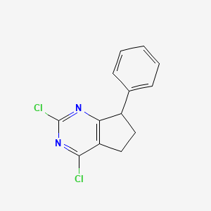 molecular formula C13H10Cl2N2 B3046670 2,4-Dichloro-7-phenyl-6,7-dihydro-5H-cyclopenta[D]pyrimidine CAS No. 1263868-24-1