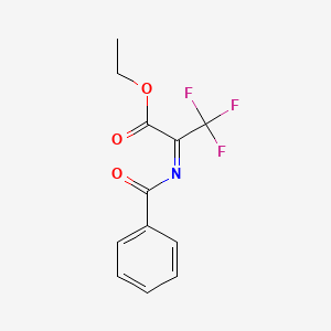 Propanoic acid, 2-(benzoylimino)-3,3,3-trifluoro-, ethyl ester