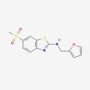 molecular formula C13H12N2O3S2 B3046687 N-(furan-2-ylmethyl)-6-(methylsulfonyl)benzo[d]thiazol-2-amine CAS No. 1269531-81-8