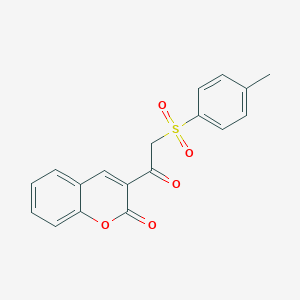 molecular formula C18H14O5S B304669 3-{[(4-methylphenyl)sulfonyl]acetyl}-2H-chromen-2-one 