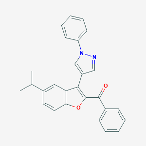 molecular formula C27H22N2O2 B304670 [5-isopropyl-3-(1-phenyl-1H-pyrazol-4-yl)-1-benzofuran-2-yl](phenyl)methanone 