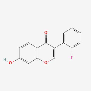 molecular formula C15H9FO3 B3046704 4H-1-Benzopyran-4-one, 3-(2-fluorophenyl)-7-hydroxy- CAS No. 127526-39-0