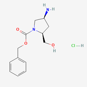 molecular formula C13H19ClN2O3 B3046717 (2S,4S)-1-Cbz-2-Hydroxymethyl-4-aminopyrrolidine hydrochloride CAS No. 1279038-54-8