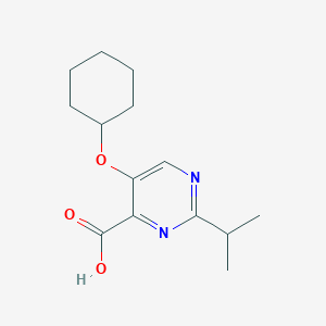 molecular formula C14H20N2O3 B3046736 5-(Cyclohexyloxy)-2-(propan-2-yl)pyrimidine-4-carboxylic acid CAS No. 1285240-07-4