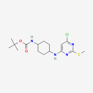 molecular formula C16H25ClN4O2S B3046745 tert-Butyl (4-((6-chloro-2-(methylthio)pyrimidin-4-yl)amino)cyclohexyl)carbamate CAS No. 1289384-66-2