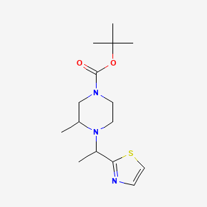 B3046749 tert-Butyl 3-methyl-4-(1-(thiazol-2-yl)ethyl)piperazine-1-carboxylate CAS No. 1289387-83-2