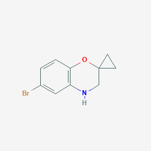 molecular formula C10H10BrNO B3046754 6-Bromo-3,4-dihydrospiro[benzo[b][1,4]oxazine-2,1'-cyclopropane] CAS No. 1291094-46-6