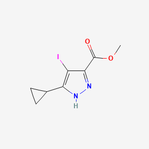 molecular formula C8H9IN2O2 B3046755 Methyl 3-cyclopropyl-4-iodo-1H-pyrazole-5-carboxylate CAS No. 1291275-81-4