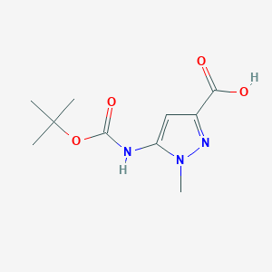 molecular formula C10H15N3O4 B3046763 5-[{[(叔丁氧基)羰基]氨基}-1-甲基-1H-吡唑-3-羧酸 CAS No. 1296224-76-4