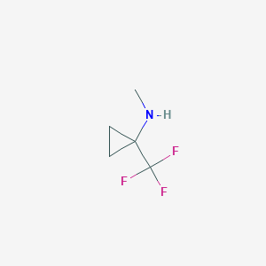 molecular formula C5H8F3N B3046777 N-methyl-1-(trifluoromethyl)cyclopropan-1-amine CAS No. 1301818-80-3