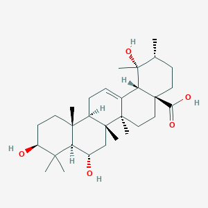 molecular formula C30H48O5 B3046782 熊果酸，3,6,19-三羟基-，(3beta,6alpha)- CAS No. 130289-31-5