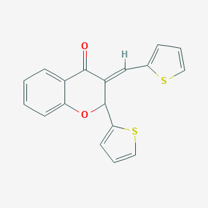 molecular formula C18H12O2S2 B304679 2-(2-thienyl)-3-(2-thienylmethylene)-2,3-dihydro-4H-chromen-4-one 