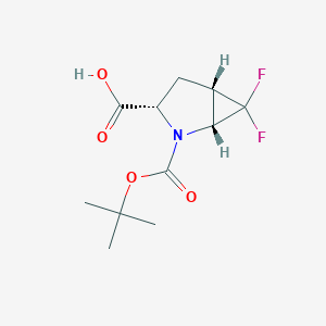 molecular formula C11H15F2NO4 B3046792 (1R,3S,5S)-2-[(tert-butoxy)carbonyl]-6,6-difluoro-2-azabicyclo[3.1.0]hexane-3-carboxylic acid CAS No. 1305711-95-8