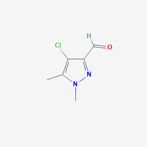 molecular formula C6H7ClN2O B3046796 4-chloro-1,5-dimethyl-1H-pyrazole-3-carbaldehyde CAS No. 1306610-19-4