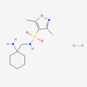 molecular formula C12H22ClN3O3S B3046805 N-[(1-氨基环己基)甲基]-3,5-二甲基-1,2-恶唑-4-磺酰胺盐酸盐 CAS No. 1308319-49-4