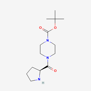 molecular formula C14H25N3O3 B3046809 tert-butyl 4-{[(2S)-pyrrolidin-2-yl]carbonyl}piperazine-1-carboxylate CAS No. 1308650-55-6