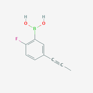 molecular formula C9H8BFO2 B3046814 (2-Fluoro-5-(prop-1-yn-1-yl)phenyl)boronic acid CAS No. 1309568-14-6