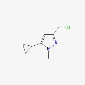 molecular formula C8H11ClN2 B3046822 3-(chloromethyl)-5-cyclopropyl-1-methyl-1H-pyrazole CAS No. 1310379-37-3