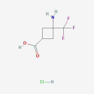 3-Amino-3-(trifluoromethyl)cyclobutane-1-carboxylic acid hydrochloride