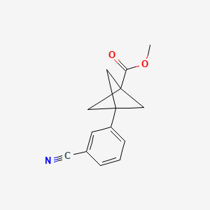 molecular formula C14H13NO2 B3046870 Methyl 3-(3-cyanophenyl)bicyclo[1.1.1]pentane-1-carboxylate CAS No. 131515-51-0