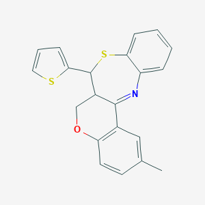 molecular formula C21H17NOS2 B304688 2-methyl-7-(2-thienyl)-6a,7-dihydro-6H-chromeno[3,4-c][1,5]benzothiazepine 