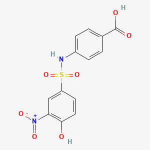 molecular formula C13H10N2O7S B3046890 4-(4-Hydroxy-3-nitrobenzenesulfonamido)benzoic acid CAS No. 131971-25-0