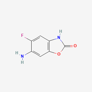molecular formula C7H5FN2O2 B3046921 2(3H)-苯并恶唑酮，6-氨基-5-氟- CAS No. 132667-21-1
