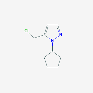 molecular formula C9H13ClN2 B3046931 5-(Chloromethyl)-1-cyclopentyl-1H-pyrazole CAS No. 1328640-35-2