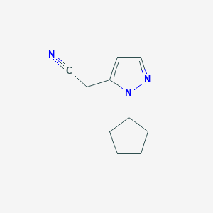 molecular formula C10H13N3 B3046936 2-(1-Cyclopentyl-1H-pyrazol-5-yl)acetonitrile CAS No. 1328640-53-4