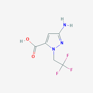 molecular formula C6H6F3N3O2 B3046938 3-Amino-1-(2,2,2-trifluoroethyl)-1H-pyrazole-5-carboxylic acid CAS No. 1328640-63-6