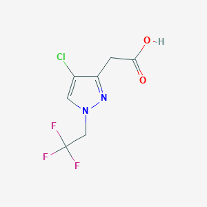 molecular formula C7H6ClF3N2O2 B3046940 2-[4-Chloro-1-(2,2,2-trifluoroethyl)pyrazol-3-yl]acetic acid CAS No. 1328640-67-0