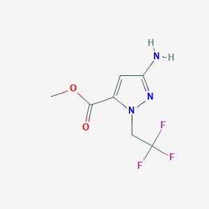 molecular formula C7H8F3N3O2 B3046943 Methyl 3-amino-1-(2,2,2-trifluoroethyl)-1H-pyrazole-5-carboxylate CAS No. 1328640-73-8
