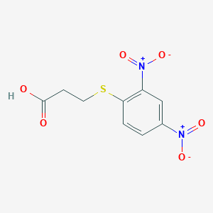molecular formula C9H8N2O6S B304695 3-({2,4-Dinitrophenyl}sulfanyl)propanoic acid 