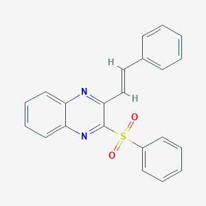 molecular formula C22H16N2O2S B304697 Phenyl 3-(2-phenylvinyl)-2-quinoxalinyl sulfone 