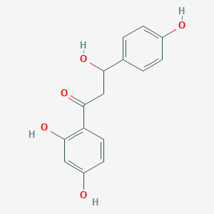 molecular formula C15H14O5 B3046987 1-Propanone, 1-(2,4-dihydroxyphenyl)-3-hydroxy-3-(4-hydroxyphenyl)- CAS No. 133346-24-4