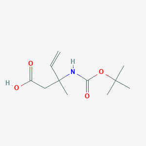 molecular formula C11H19NO4 B3046999 N-Boc-(+/-)-3-氨基-3-甲基戊-4-烯酸 CAS No. 1335042-22-2
