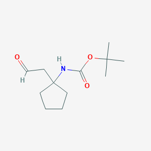 molecular formula C12H21NO3 B3047003 N-Boc-(1-aminocyclyclopentyl)-acetaldehyde CAS No. 1335042-79-9