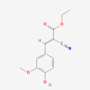 molecular formula C13H13NO4 B3047013 ethyl (2E)-2-cyano-3-(4-hydroxy-3-methoxyphenyl)prop-2-enoate CAS No. 13373-29-0