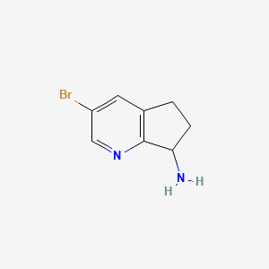 molecular formula C8H9BrN2 B3047016 3-Bromo-6,7-dihydro-5H-cyclopenta[B]pyridin-7-amine CAS No. 1337696-78-2
