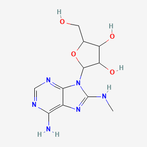 molecular formula C11H16N6O4 B3047022 2-[6-Amino-8-(methylamino)purin-9-yl]-5-(hydroxymethyl)oxolane-3,4-diol CAS No. 13389-13-4