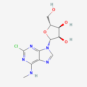 molecular formula C11H14ClN5O4 B3047033 (4S,2R,3R,5R)-2-[2-chloro-6-(methylamino)purin-9-yl]-5-(hydroxymethyl)oxolane-3,4-diol CAS No. 13406-50-3