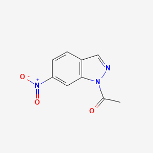 molecular formula C9H7N3O3 B3047042 1-(6-Nitroindazol-1-yl)ethanone CAS No. 13436-57-2
