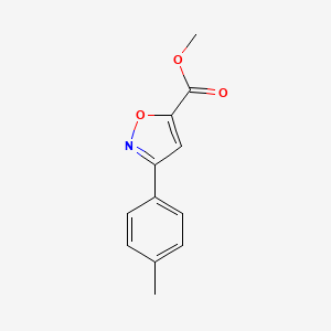 molecular formula C12H11NO3 B3047043 5-Isoxazolecarboxylic acid, 3-(4-methylphenyl)-, methyl ester CAS No. 134378-94-2