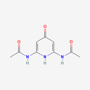 molecular formula C9H11N3O3 B3047048 乙酰胺，N,N'-(4-羟基-2,6-吡啶二基)双- CAS No. 134456-96-5