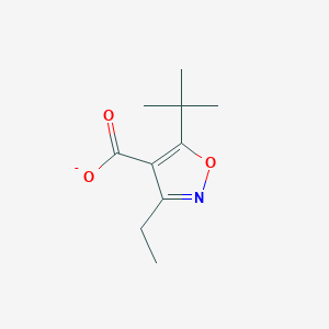 molecular formula C10H14NO3- B3047050 5-Tert-butyl-3-ethyl-1,2-oxazole-4-carboxylate CAS No. 134540-97-9