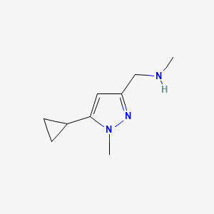 molecular formula C9H15N3 B3047054 [(5-Cyclopropyl-1-methylpyrazol-3-yl)methyl]methylamine CAS No. 1345510-69-1