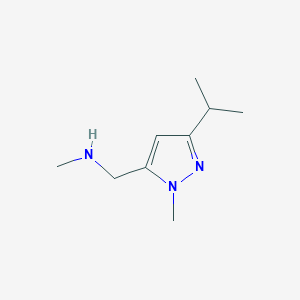 molecular formula C9H17N3 B3047055 Methyl{[1-methyl-3-(methylethyl)pyrazol-5-yl]methyl}amine CAS No. 1345510-74-8