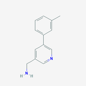 molecular formula C13H14N2 B3047060 (5-(间甲苯基)吡啶-3-基)甲胺 CAS No. 1346691-47-1