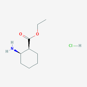 molecular formula C9H18ClNO2 B3047064 (1S,2R)-ethyl 2-aminocyclohexanecarboxylate hydrochloride CAS No. 1346773-57-6